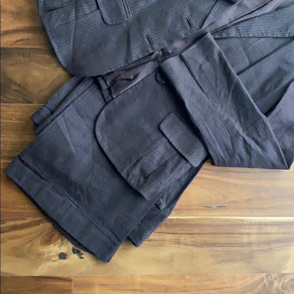 Banana Republic Brown Pinned Stripe Suit sz 10 - Picture 3 of 6